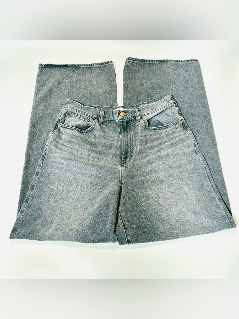 Madewell Superwide-leg Gray Jeans